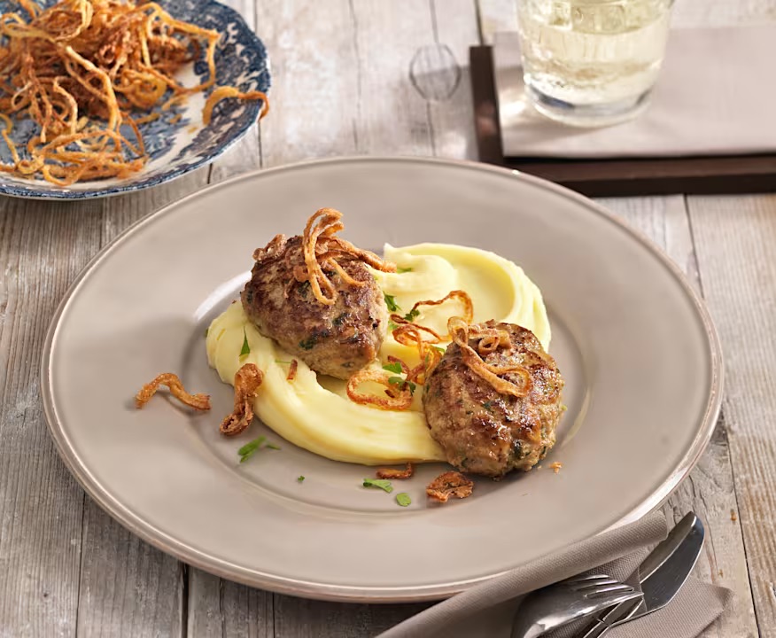 Kalbsbutterschnitzel mit Erdaptelpuree