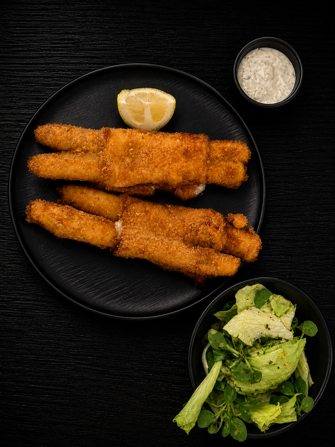 Spargel Cordon Bleu mit Sauce Tartar und Salat