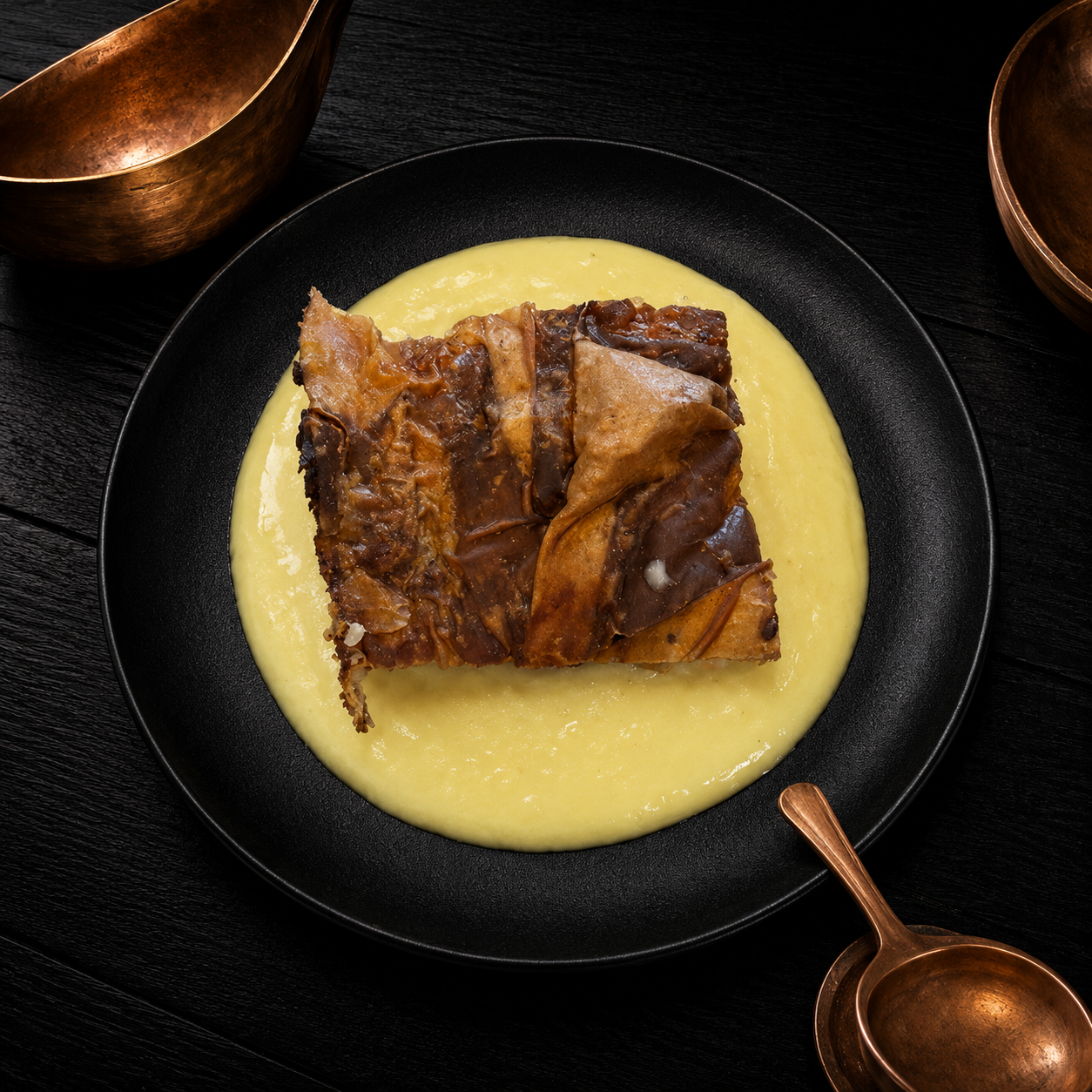 Milchrahmstudel mit Vanillesauce