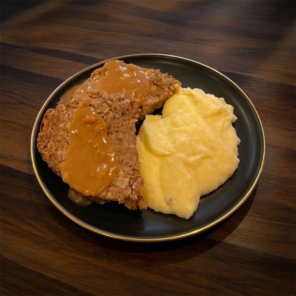 Faschierter Netzbraten mit Kartoffelpüree